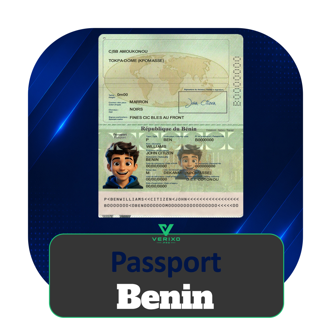 Benin Passport - Full Editable PSD Template