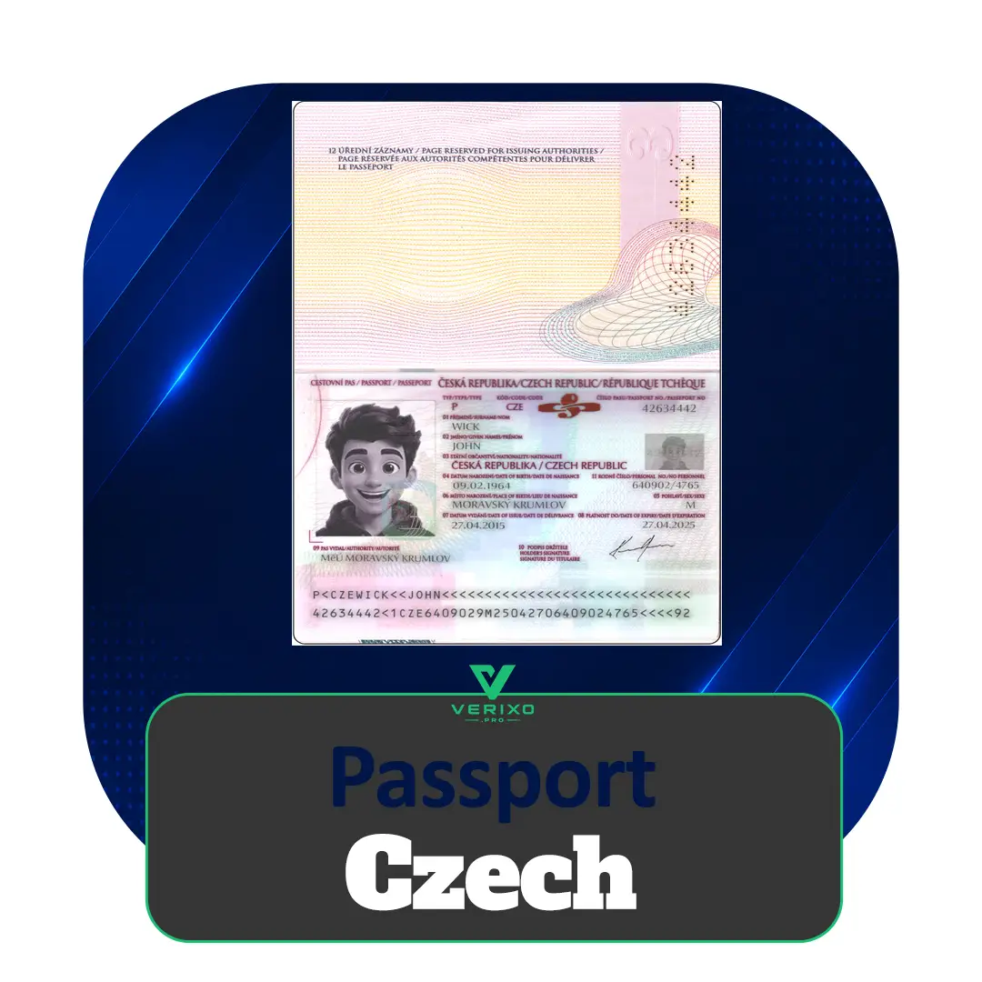 Czech Passport - Full Editable PSD Template