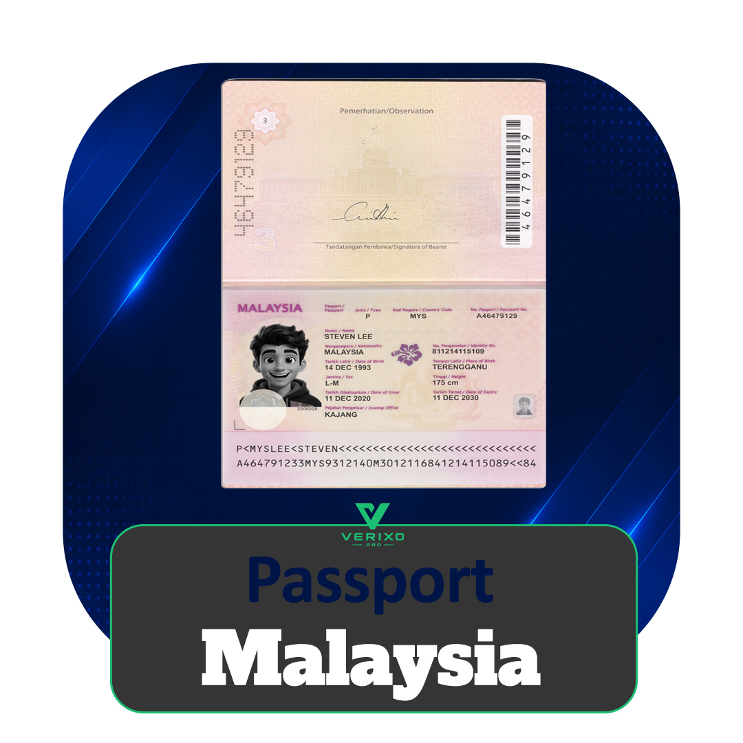 Malaysia Passport - Full Editable PSD Template