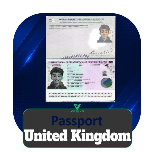 United Kingdom (England) Passport - Full Editable PSD Template